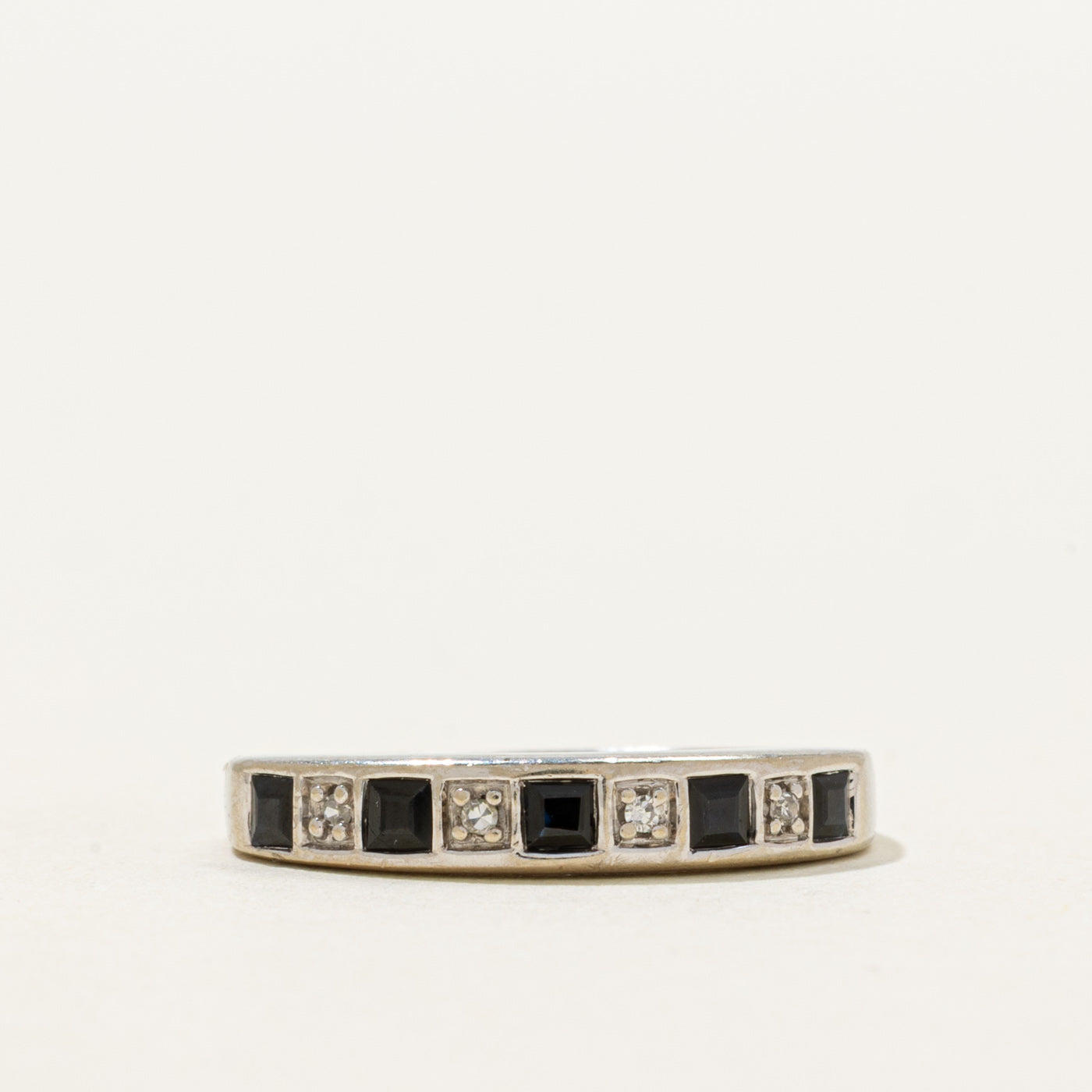 Semi-Eternity Sapphire & Diamond Ring | 0.20ctw, 0.02ctw | SZ 4.75