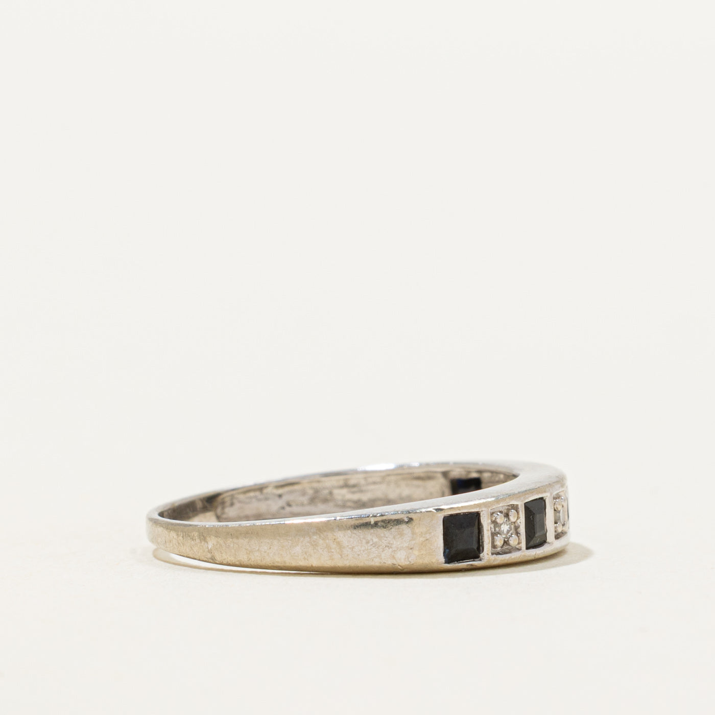 Semi-Eternity Sapphire & Diamond Ring | 0.20ctw, 0.02ctw | SZ 4.75