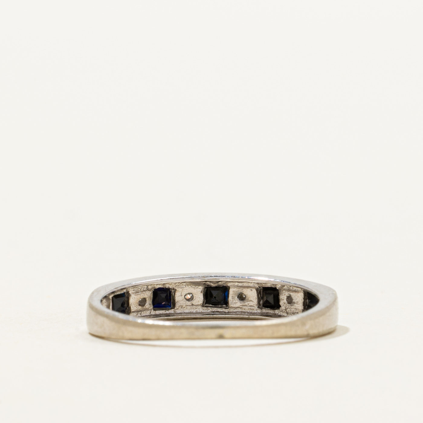 Semi-Eternity Sapphire & Diamond Ring | 0.20ctw, 0.02ctw | SZ 4.75