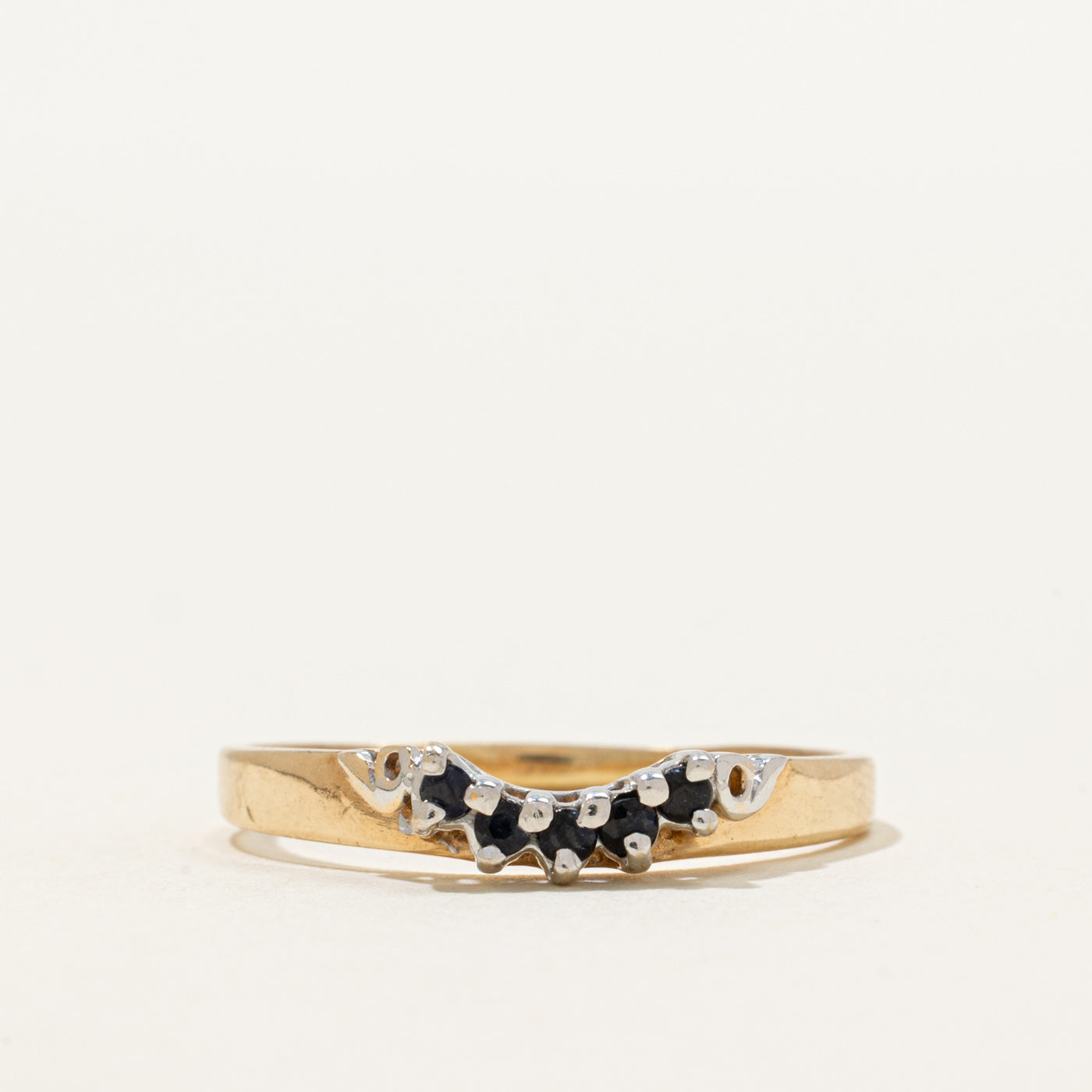 Basket Set Sapphire Contour Ring | 0.14ctw | SZ 9.5