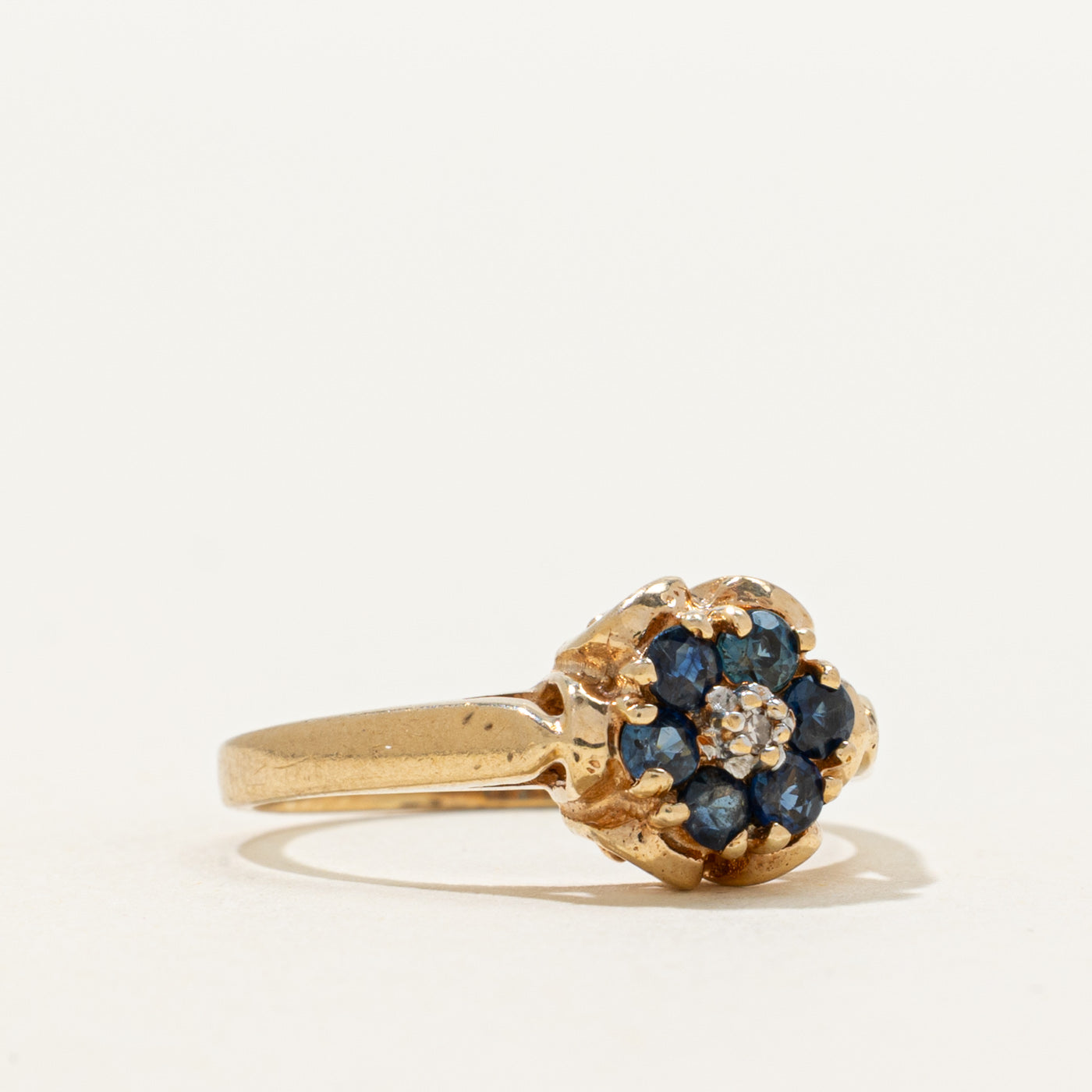 Sapphire & Diamond Cluster Ring | 0.30ctw, 0.005ct | SZ 5