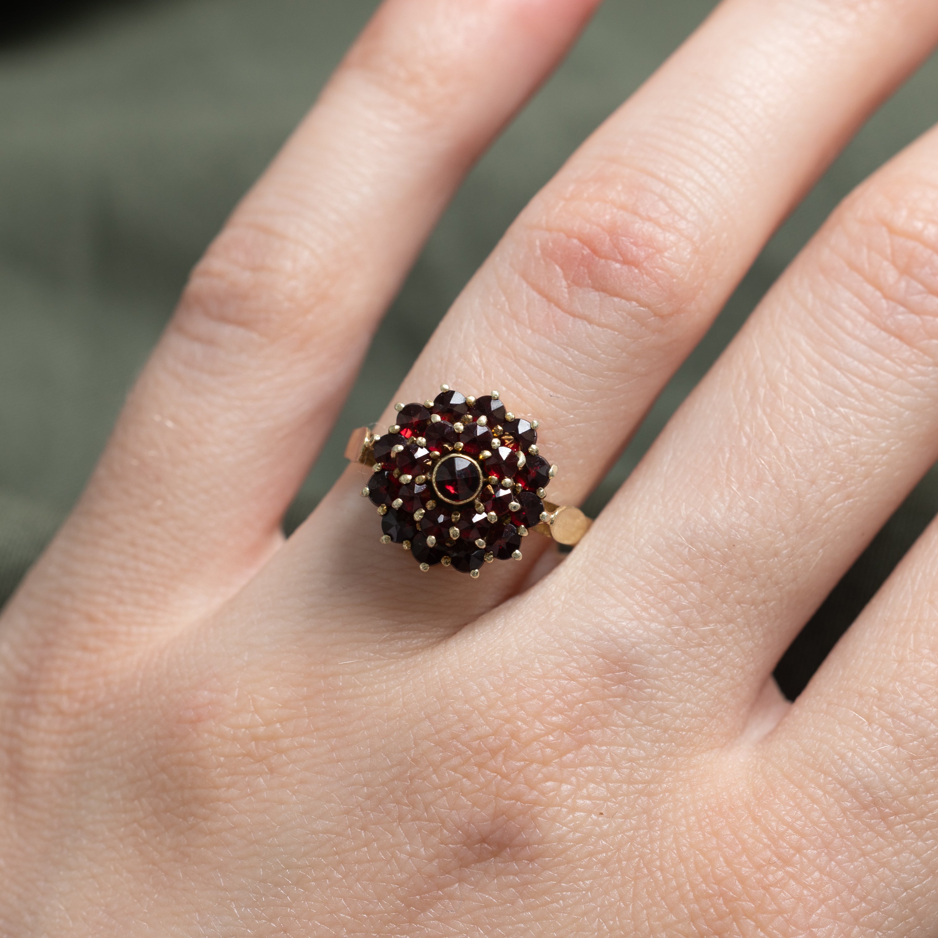 Garnet Cluster Cocktail Ring | 1.43ctw | SZ 6