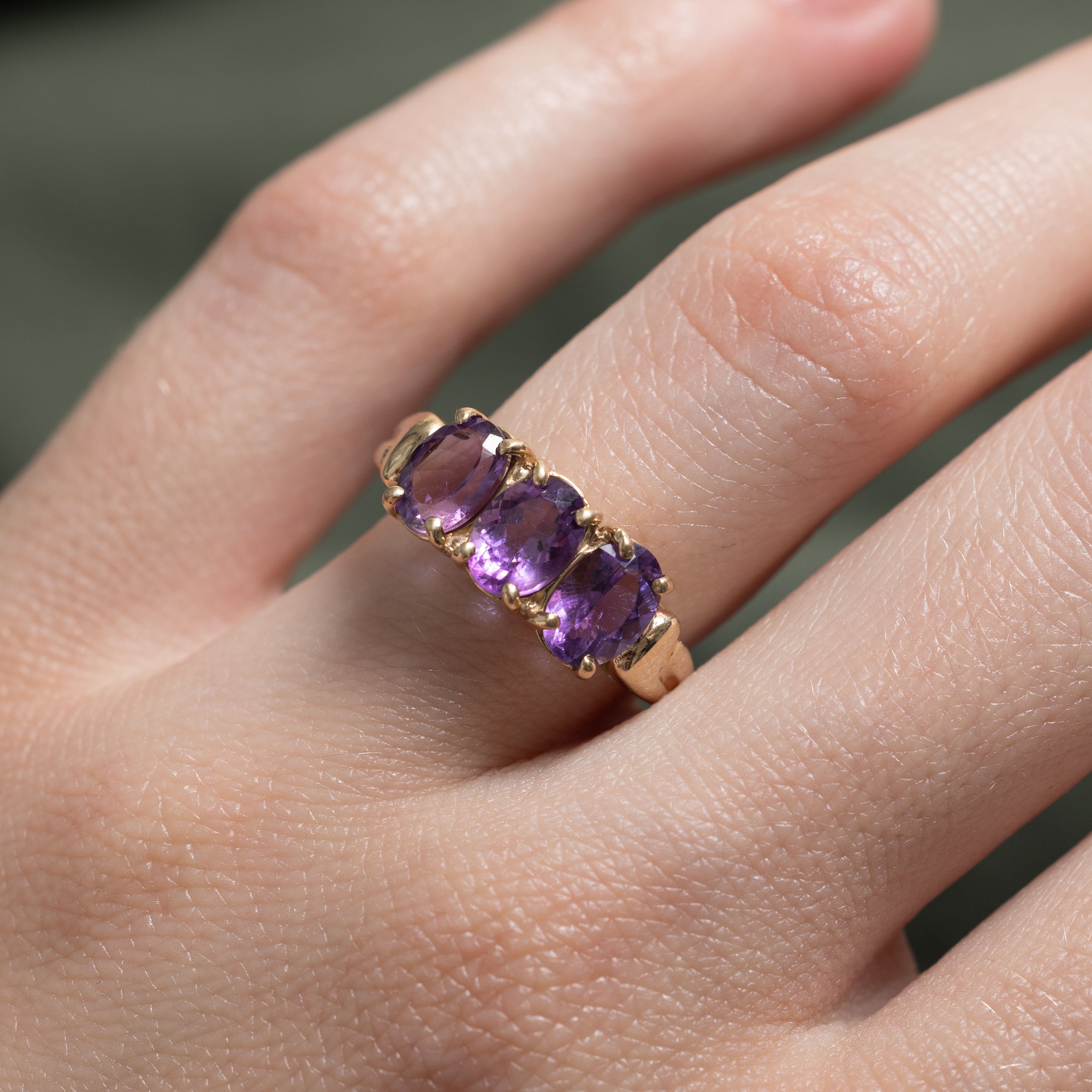 Three Stone Amethyst Ring | 1.60ctw | SZ 7