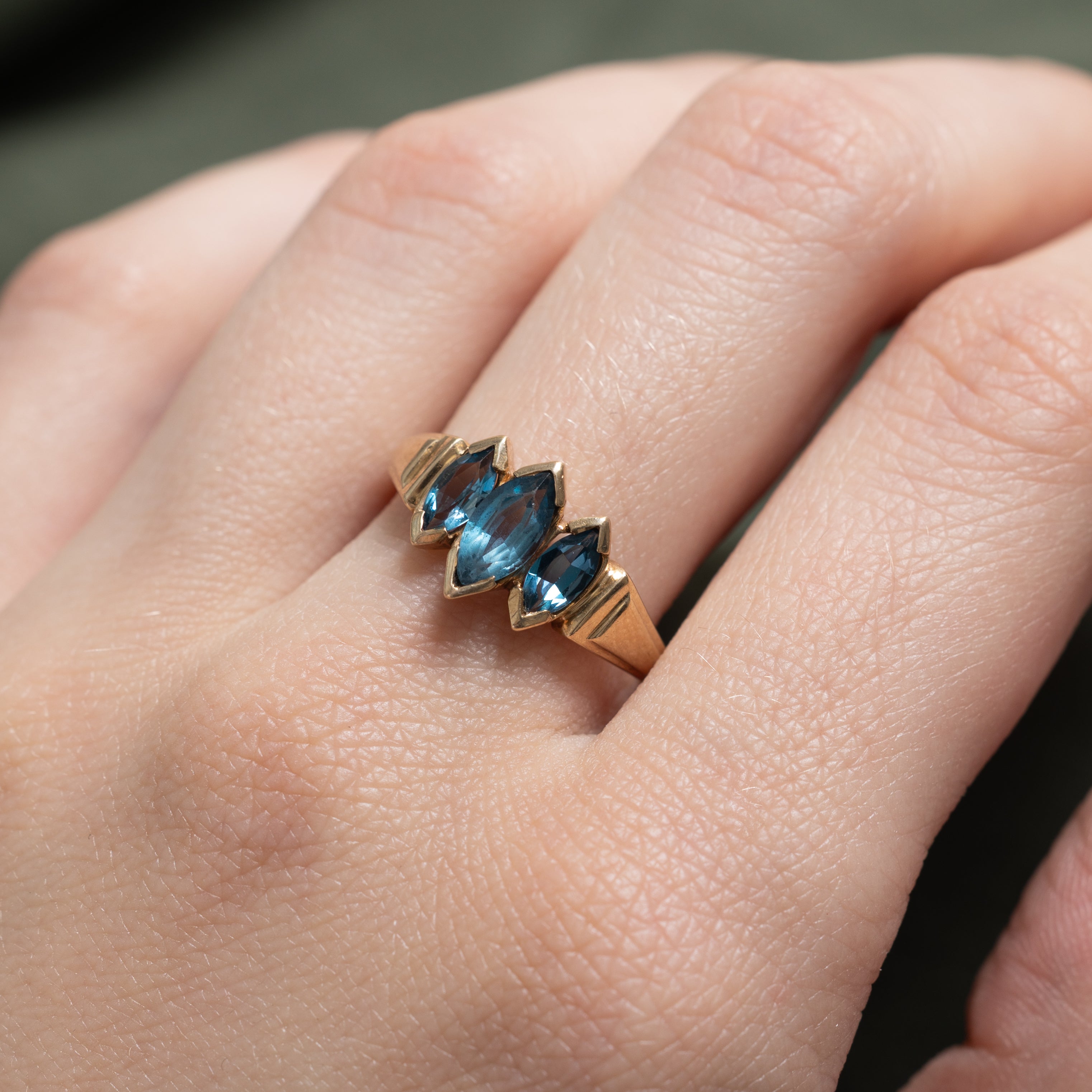 Three Stone Marquise Cut Topaz Ring | 1.00ctw | SZ 8