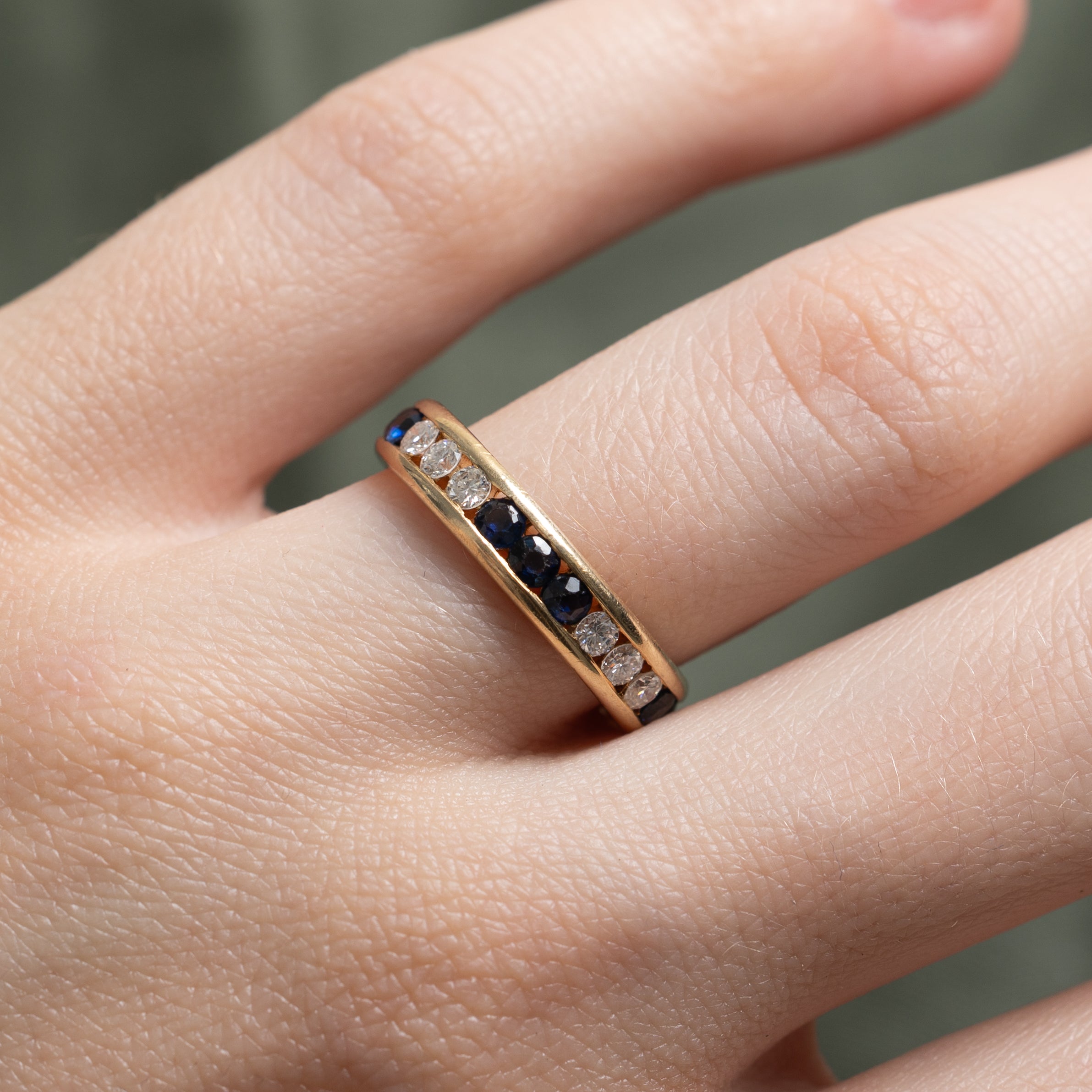 Eternity Sapphire & Diamond Band | 0.60ctw, 0.48ctw | SZ 6