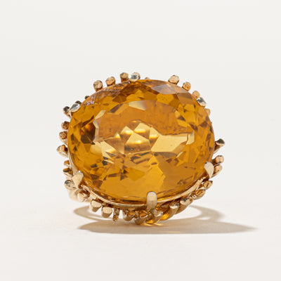 Oval Cut Citrine Cocktail Ring | 25ct | SZ 6.25
