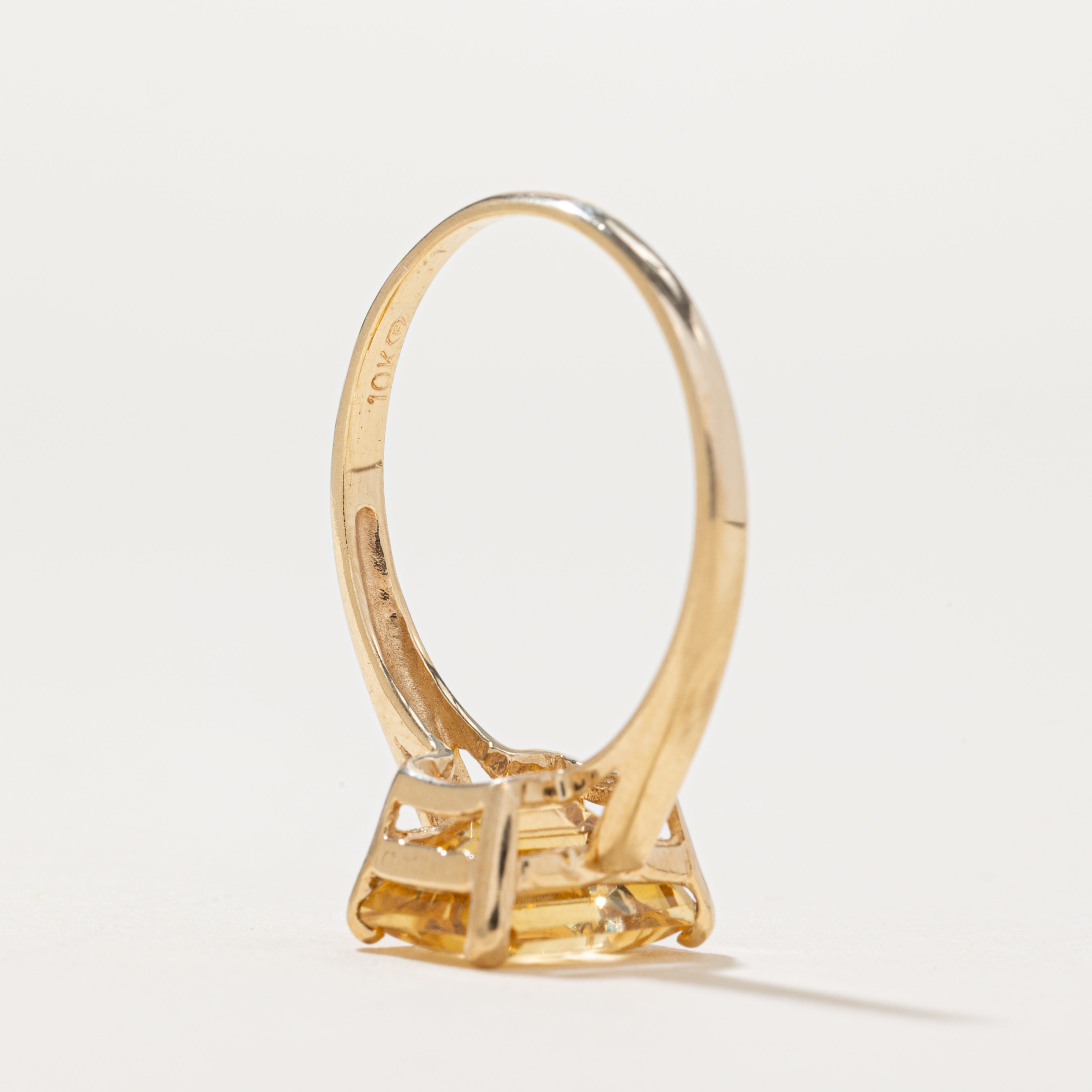 Rectangle Cut Citrine Ring | 3.0ct | SZ 8.5