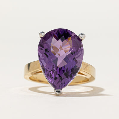 Pear Cut Amethyst Cocktail Ring | 12ct | SZ 8
