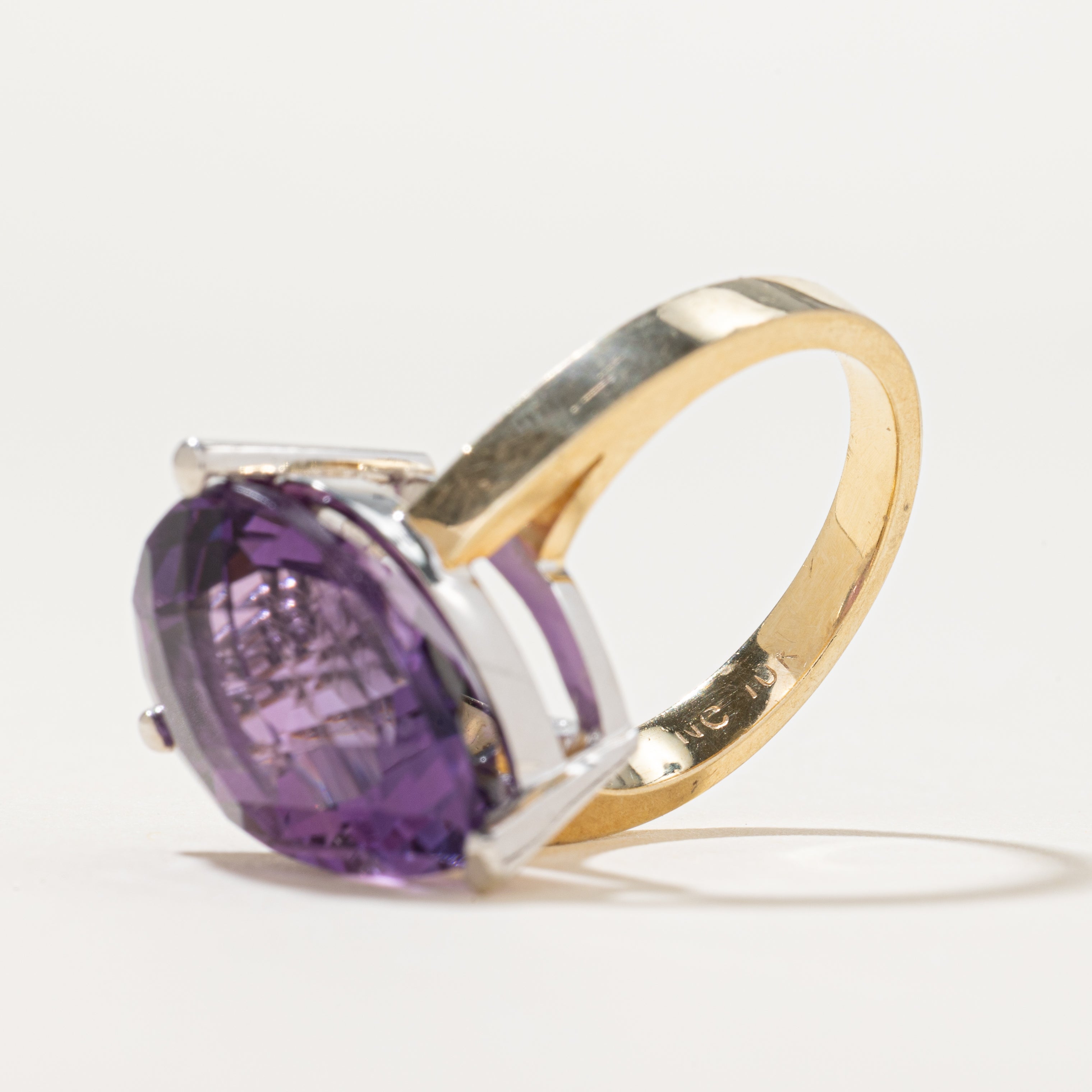 Pear Cut Amethyst Cocktail Ring | 12ct | SZ 8