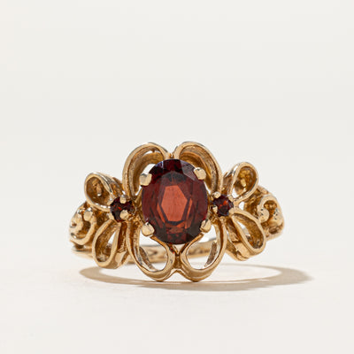 Garnet Ornate Open Work Ring | 1.50ctw | SZ 6