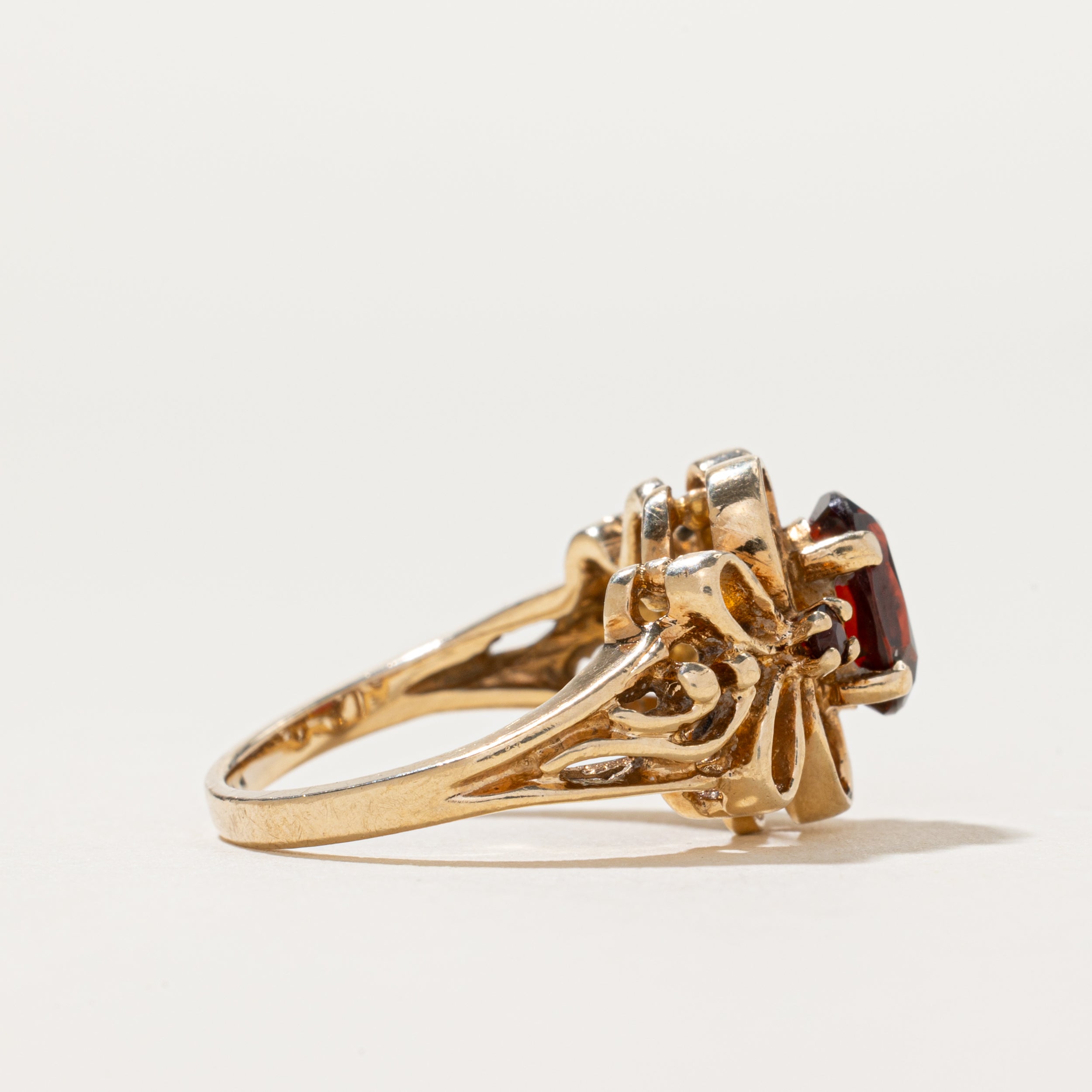 Garnet Ornate Open Work Ring | 1.50ctw | SZ 6