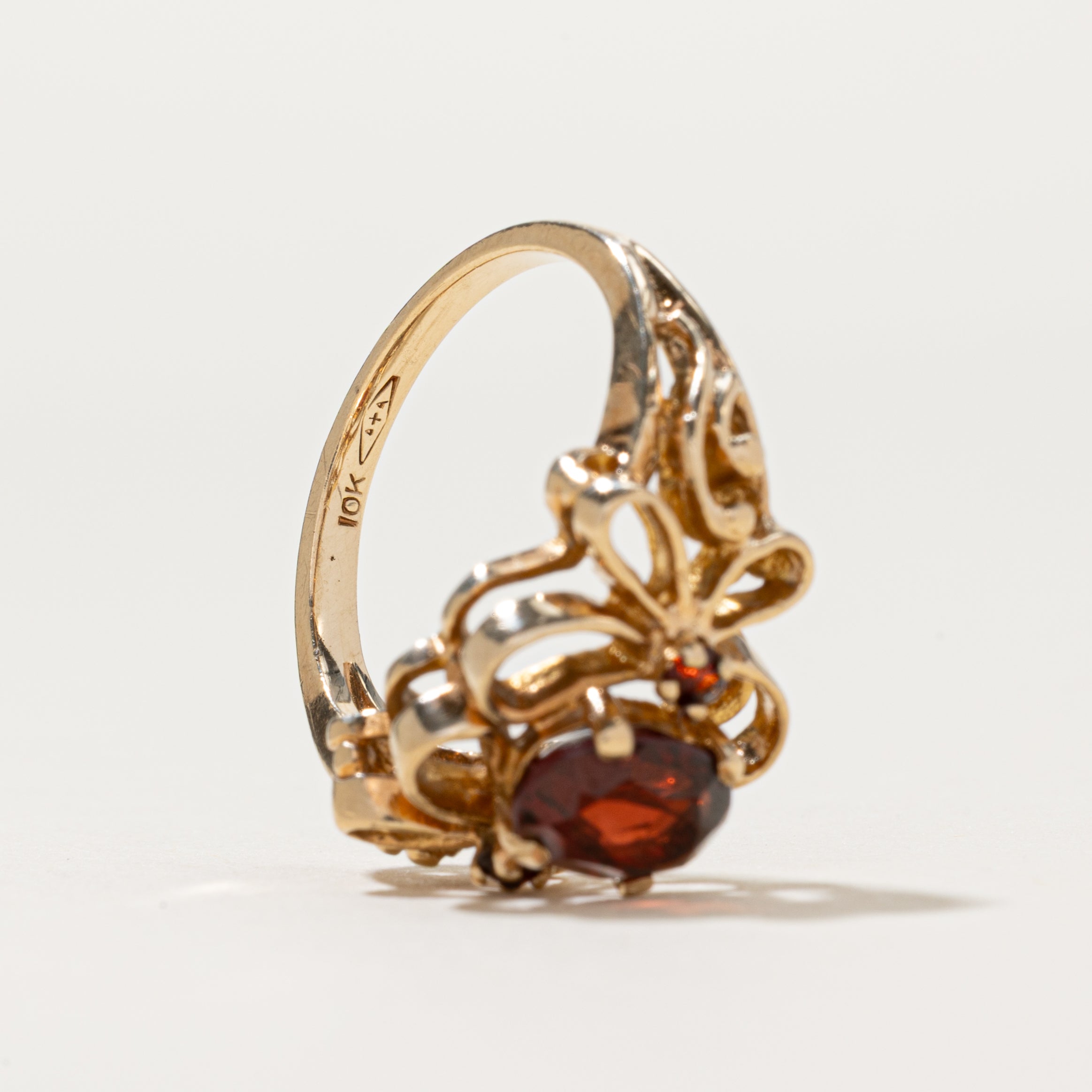 Garnet Ornate Open Work Ring | 1.50ctw | SZ 6