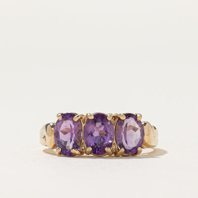 Three Stone Amethyst Ring | 1.60ctw | SZ 7