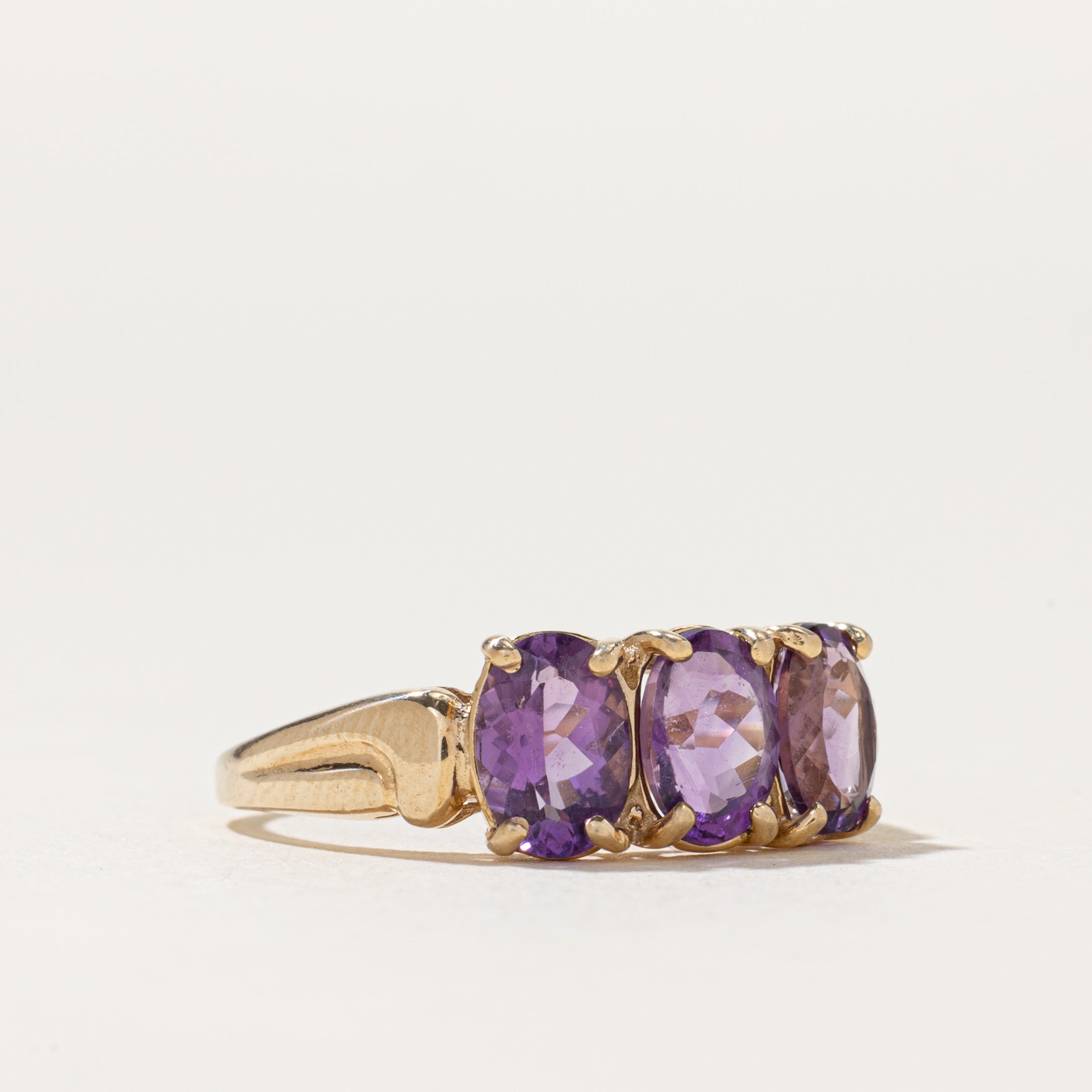 Three Stone Amethyst Ring | 1.60ctw | SZ 7