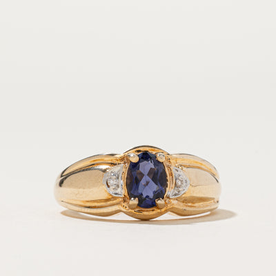 Oval Cut Tanzanite & Diamond Ring | 0.70ct, 0.01ctw | SZ 8