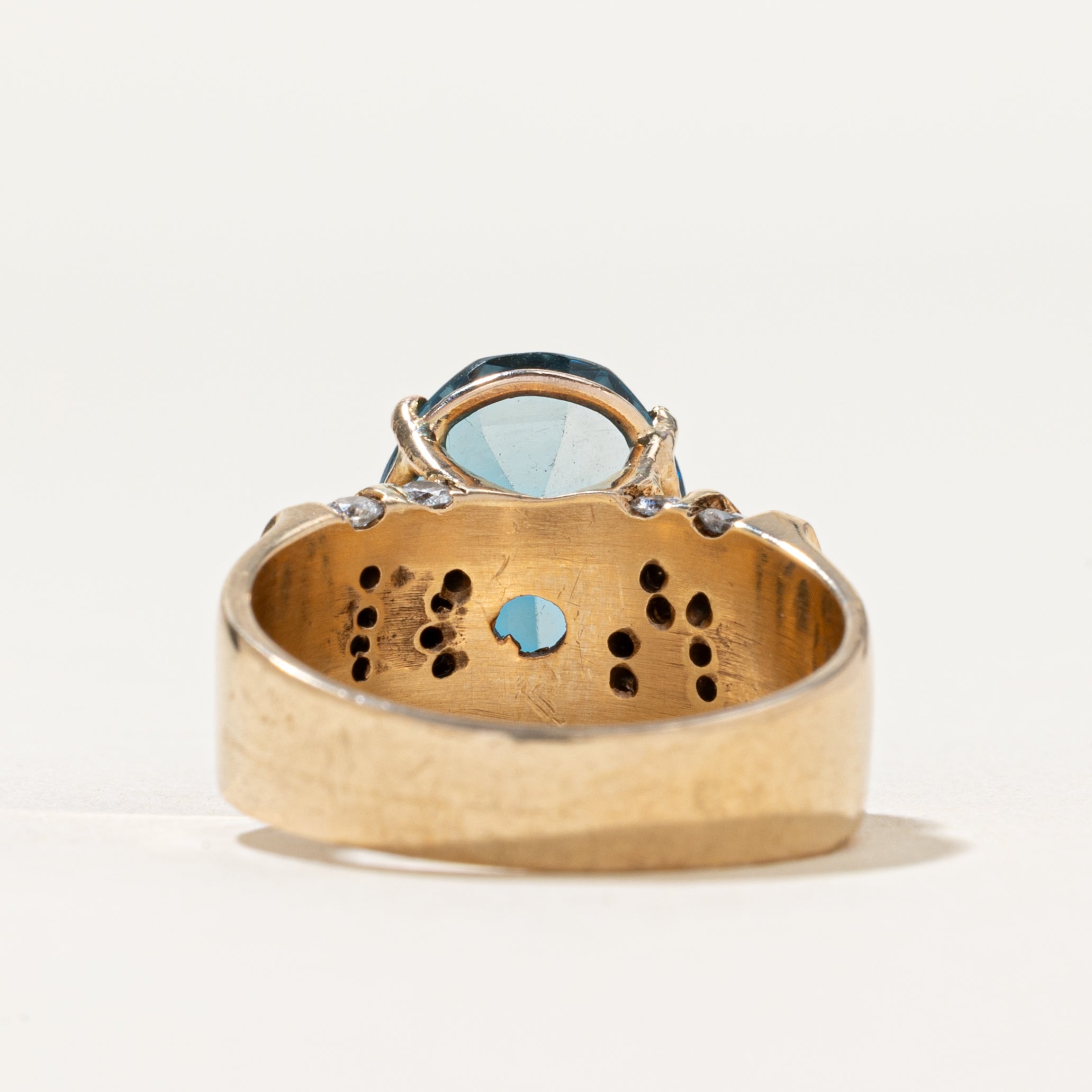 London Blue Topaz & Diamond Cocktail Ring | 5.60ct, 0.40ctw | SZ 7