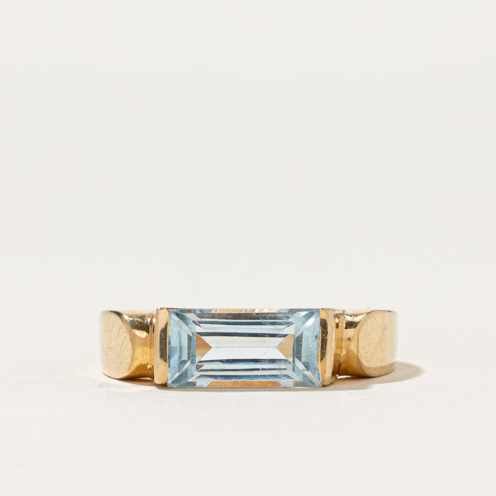 Bague topaze taille rectangulaire est-ouest | 1,60 ct | Taille 7