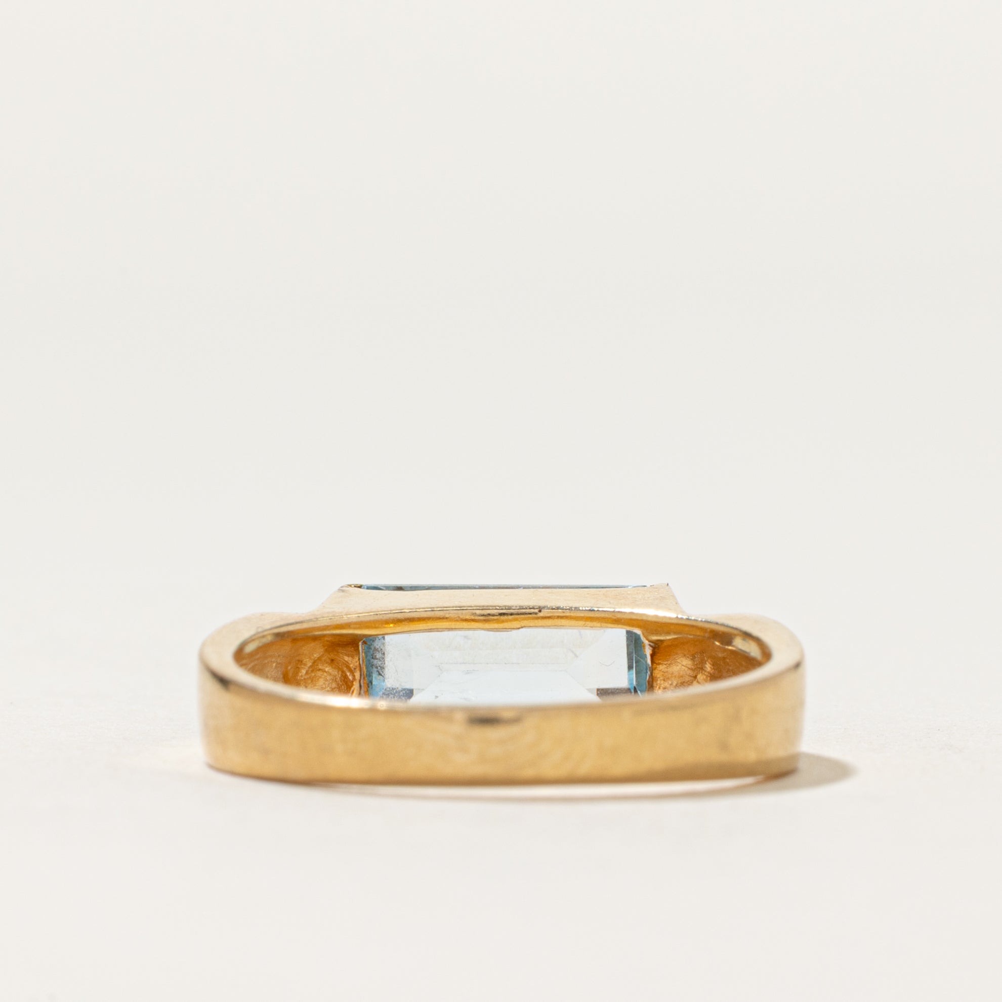Bague topaze taille rectangulaire est-ouest | 1,60 ct | Taille 7