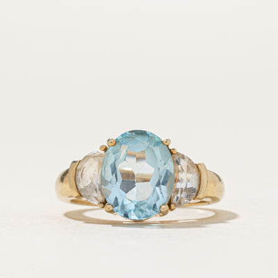 Blue & Clear Topaz Cocktail Ring | 4.80ctw | SZ 7.25