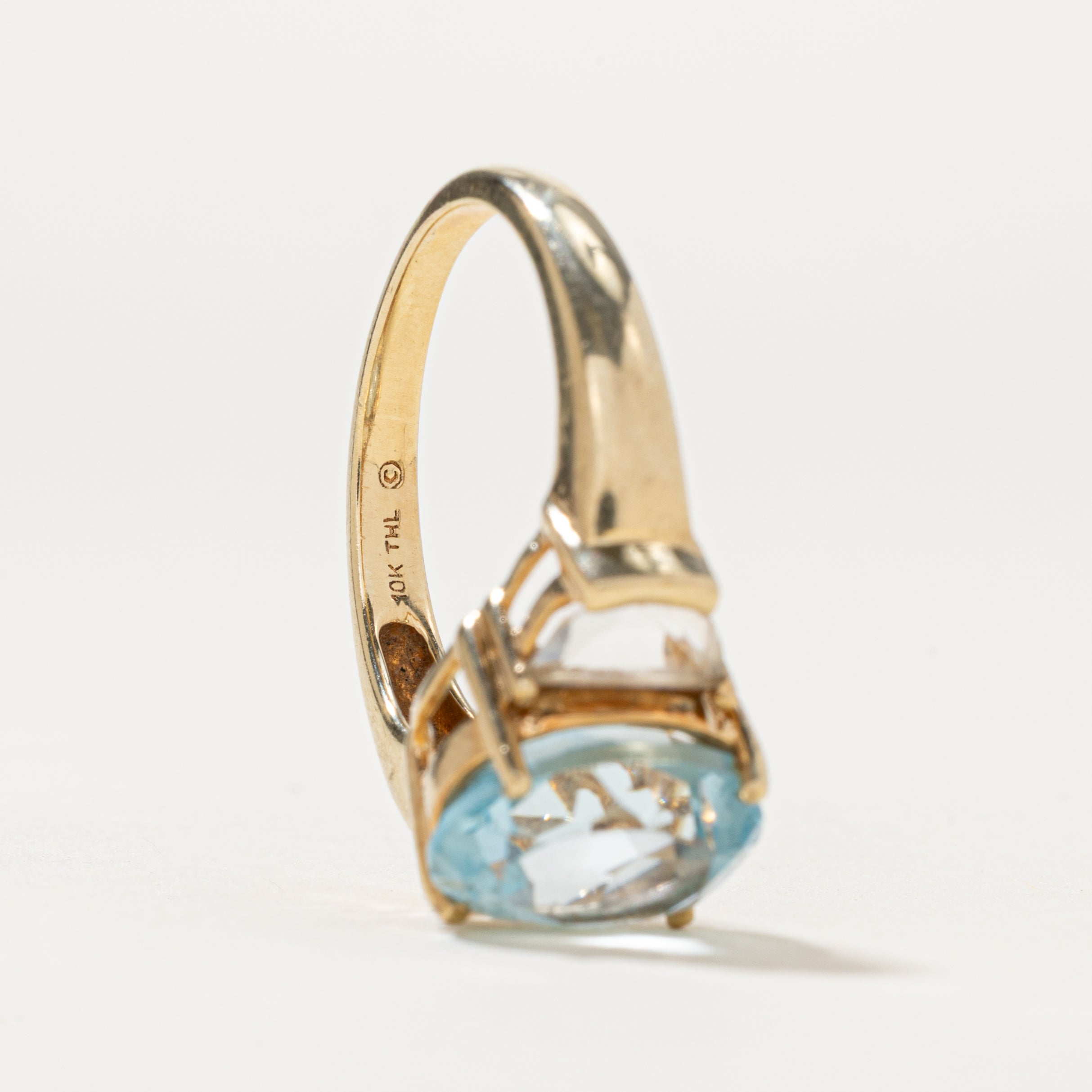 Blue & Clear Topaz Cocktail Ring | 4.80ctw | SZ 7.25