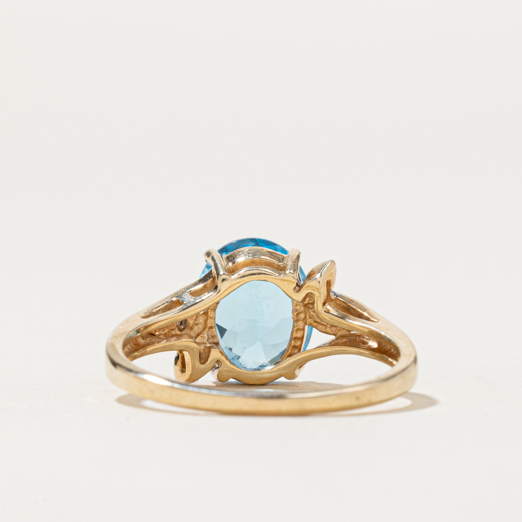 Oval Cut Topaz & Diamond Ring | 2.50ct | 0.02ctw | SZ 8