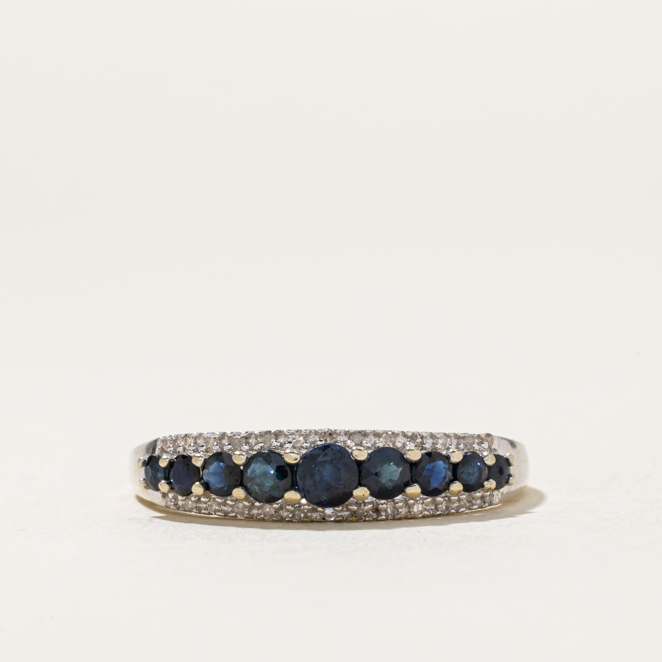 Sapphire & Diamond Tapered Band | 0.56ctw, 0.14ctw | SZ 9.25