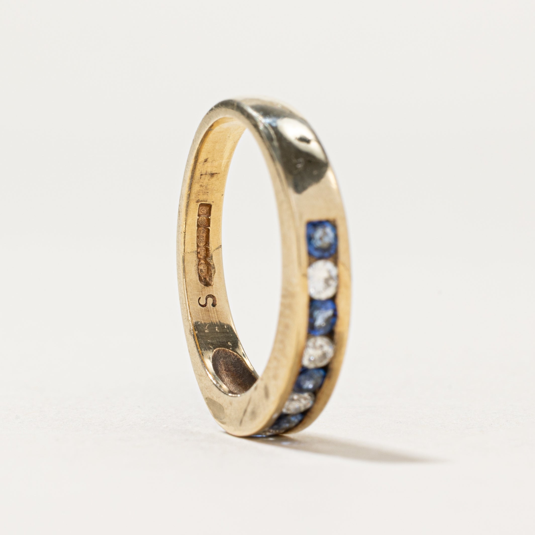 1990 Birmingham Semi Eternity Sapphire & Diamond Band | 0.17ctw, 0.12ctw | SZ 5.5