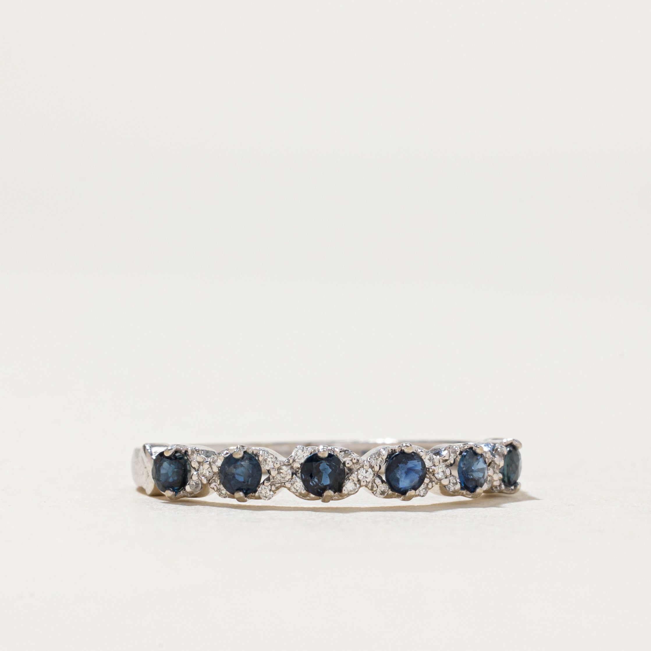 Semi Eternity Sapphire & Diamond Ring | 0.40ctw, 0.03ctw | SZ 6.75