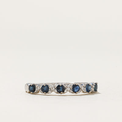 Semi Eternity Sapphire & Diamond Ring | 0.40ctw, 0.03ctw | SZ 6.75