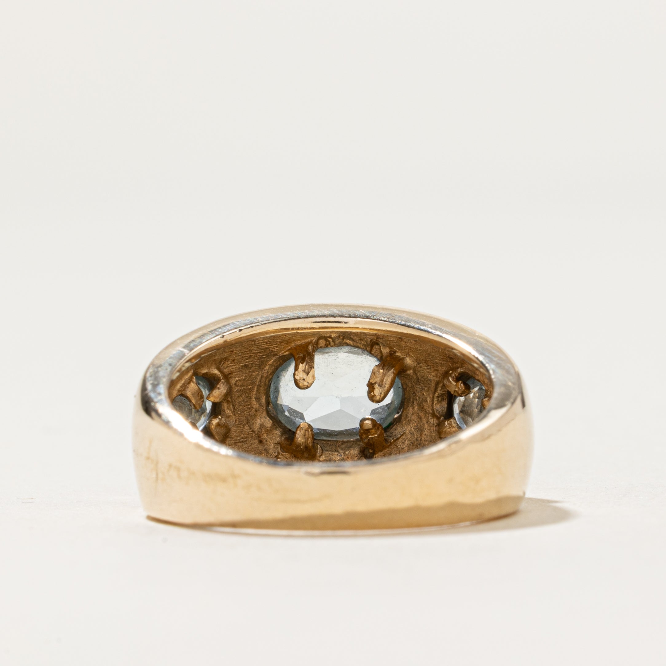 Three Stone Bezel Set Topaz Chunky Ring | 1.00ctw | SZ 6