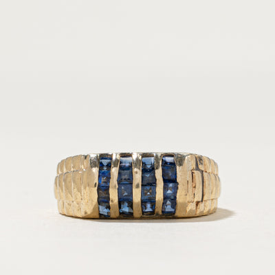 Multi Column Sapphire Grooved Ring | 0.70ctw | SZ 4.25