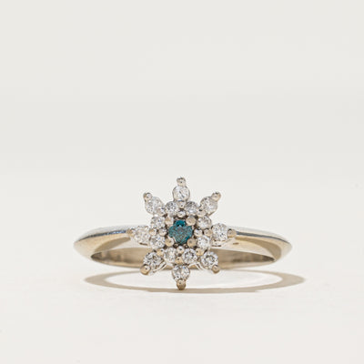 Blue Diamond Petal Ring | 0.14ctw | SZ 5.5