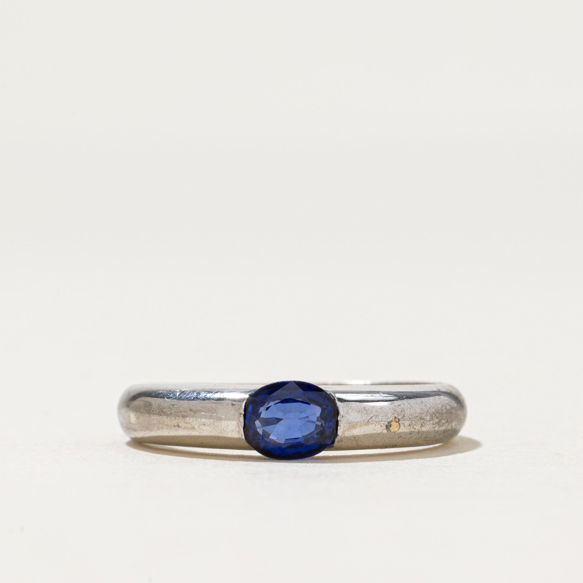 East West Oval Cut Synthetic Sapphire Ring | 0.36ct | SZ 5