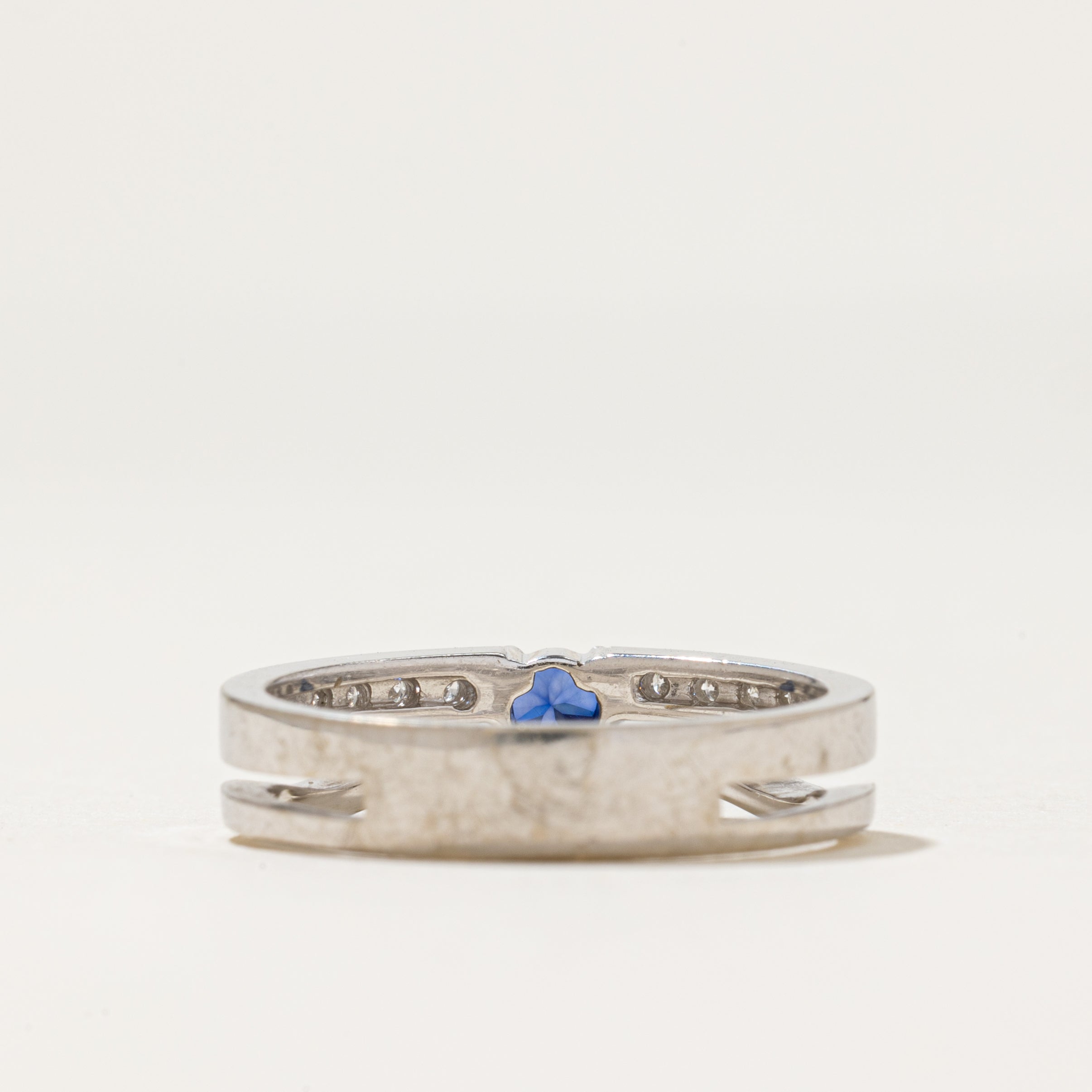 Synthetic Sapphire & Diamond Ring | 0.25ct | 0.04ctw | SZ 6.75