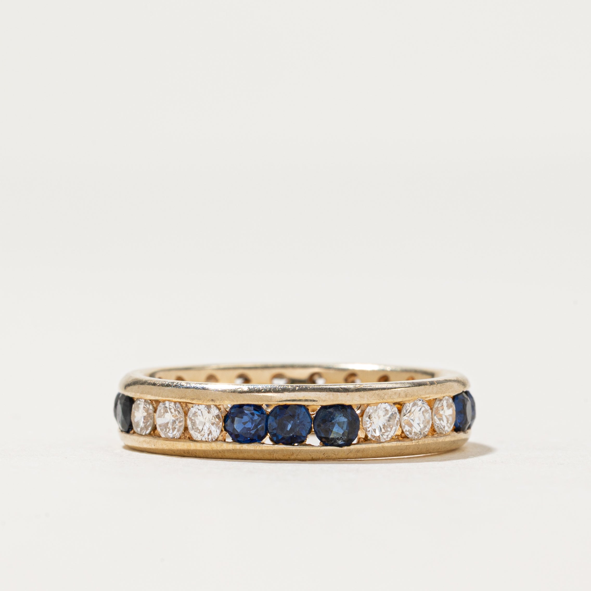 Eternity Sapphire & Diamond Band | 0.60ctw, 0.48ctw | SZ 6
