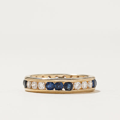 Eternity Sapphire & Diamond Band | 0.60ctw, 0.48ctw | SZ 6