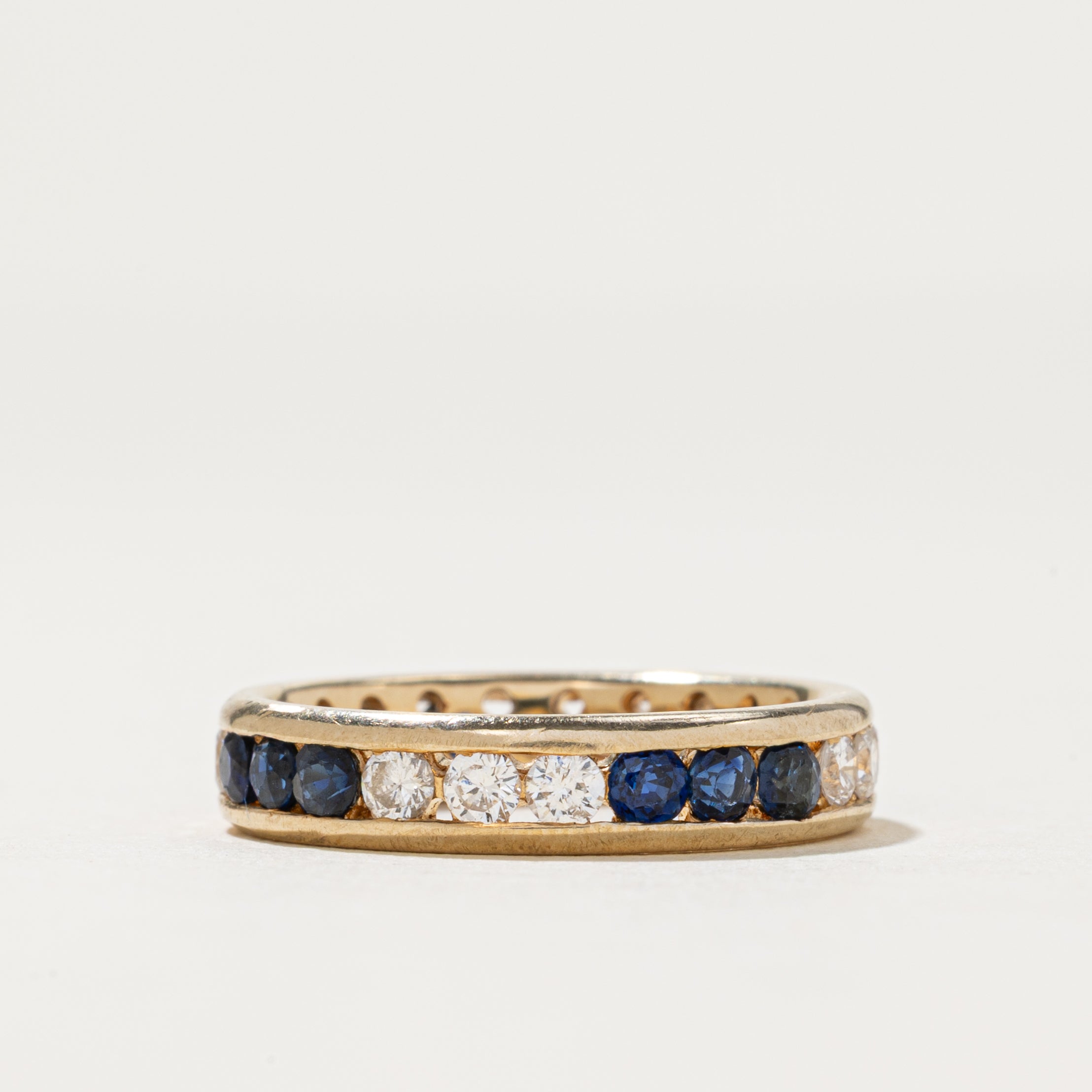 Eternity Sapphire & Diamond Band | 0.60ctw, 0.48ctw | SZ 6