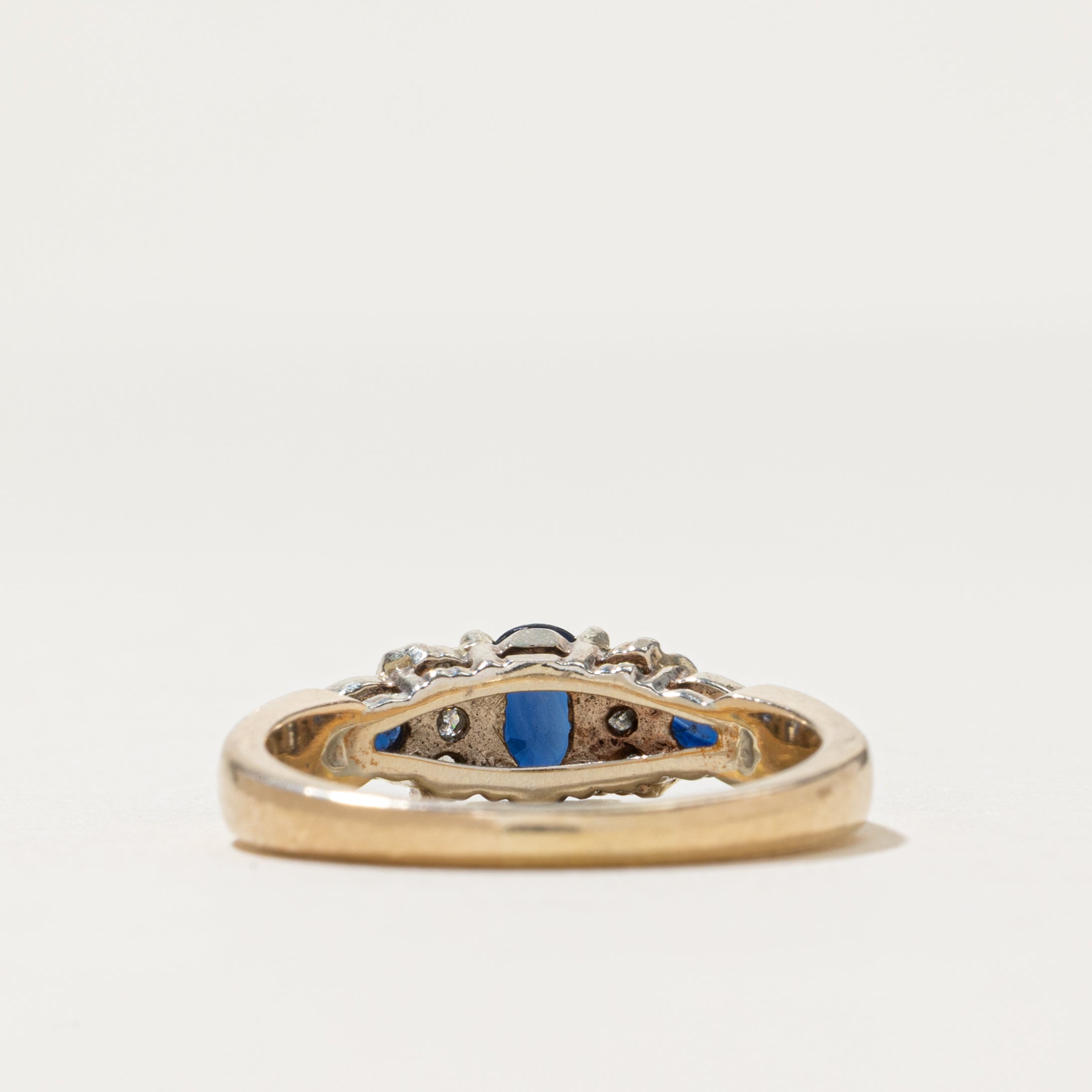 Mixed Cut Sapphire & Diamond Ring | 0.92ctw, 0.06ctw | SZ 7.5