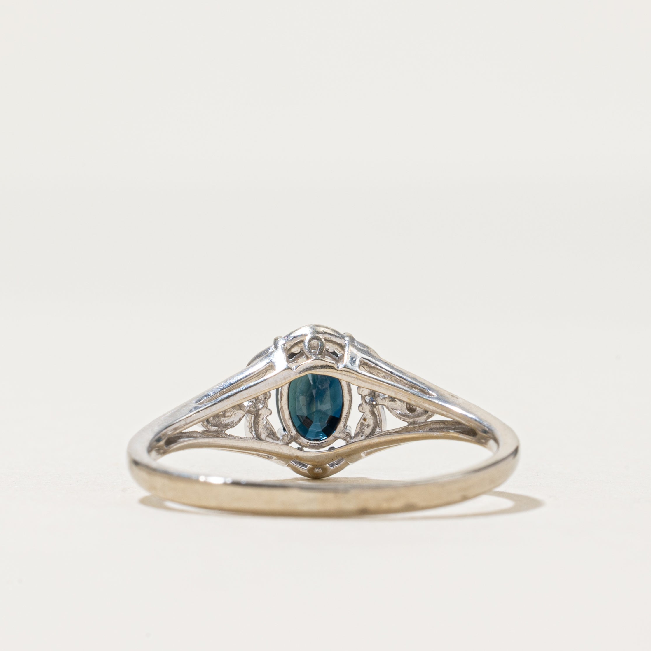 Sapphire & Diamond Openwork Tapered Ring | 0.50ct, 0.01ctw | SZ 8