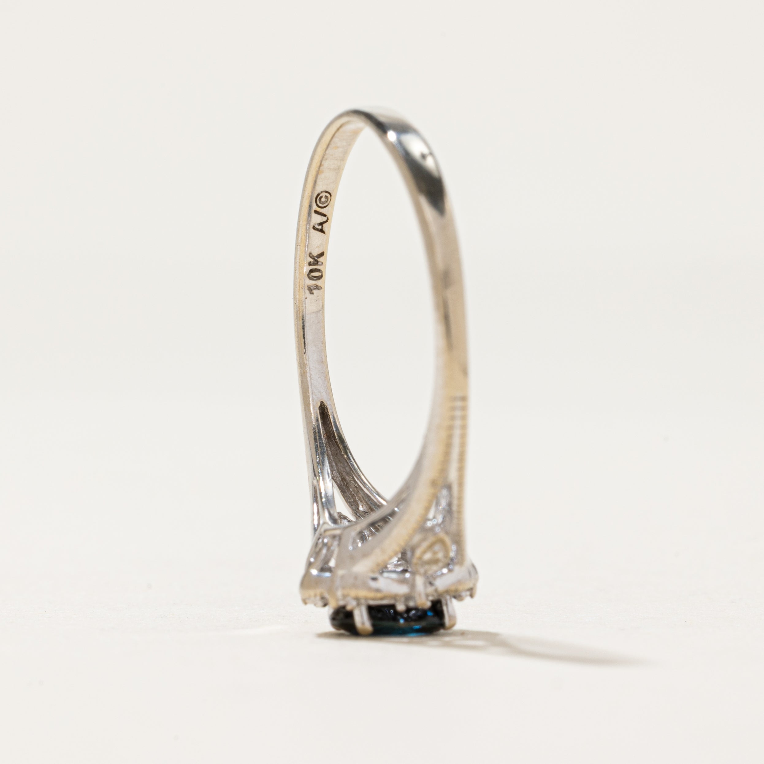 Sapphire & Diamond Openwork Tapered Ring | 0.50ct, 0.01ctw | SZ 8