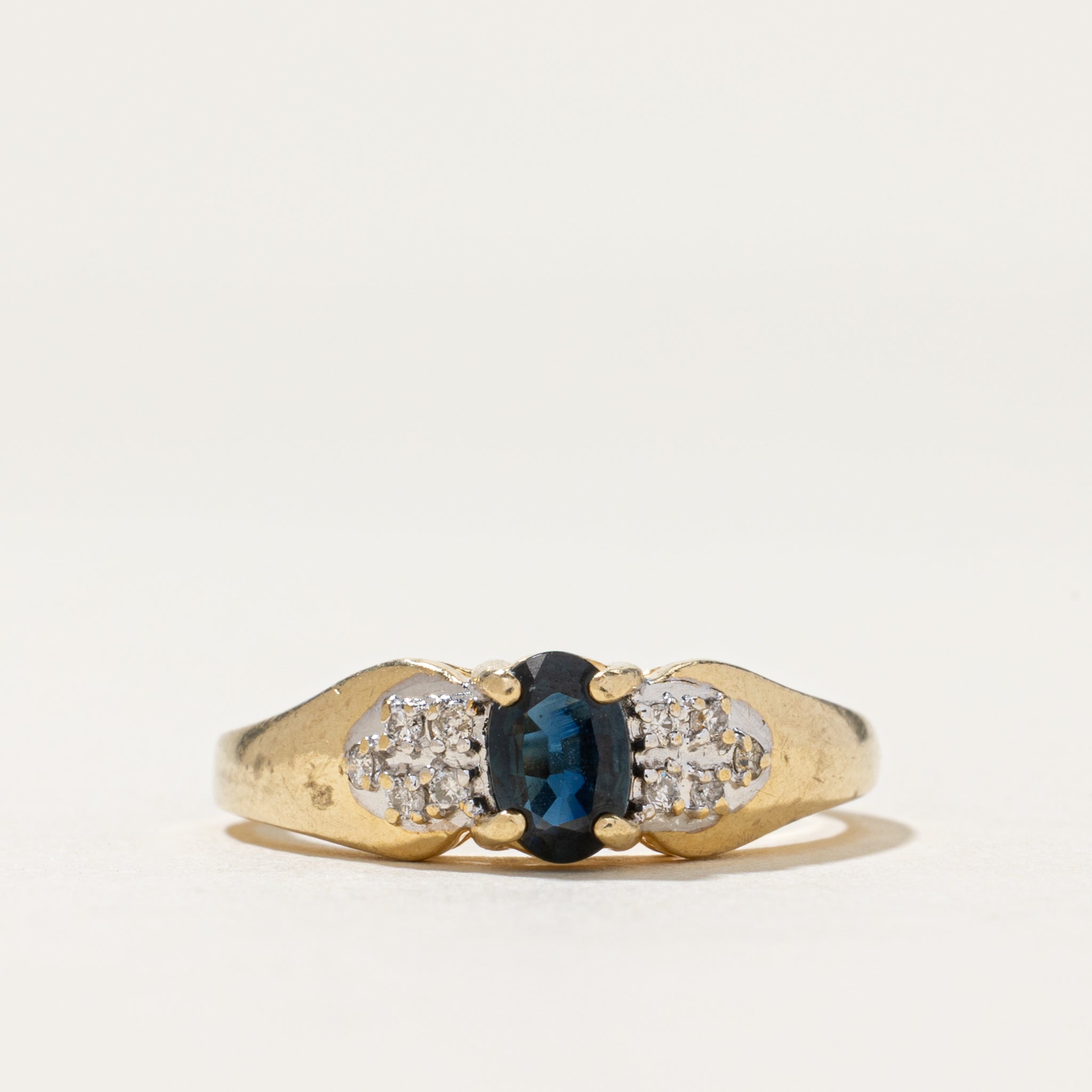 Oval Cut Sapphire & Diamond Ring | 0.50ct, 0.06ctw | SZ 6.25