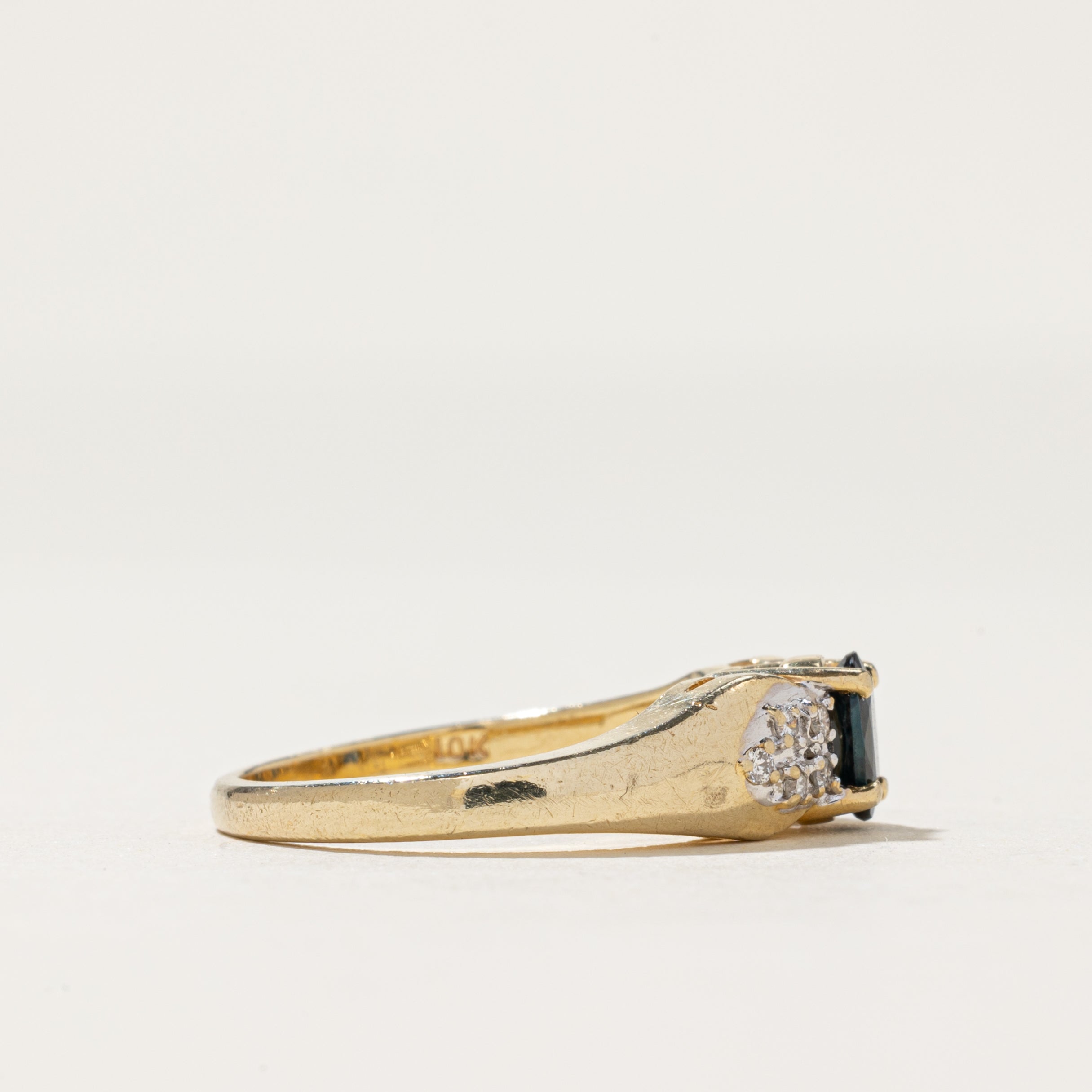 Oval Cut Sapphire & Diamond Ring | 0.50ct, 0.06ctw | SZ 6.25