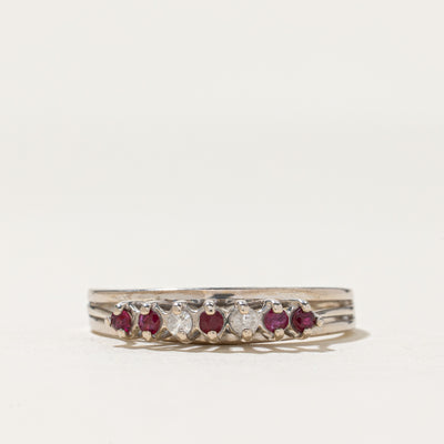 High Set Diamond & Ruby Ring | 0.06ctw, 0.05ctw | SZ 8.5