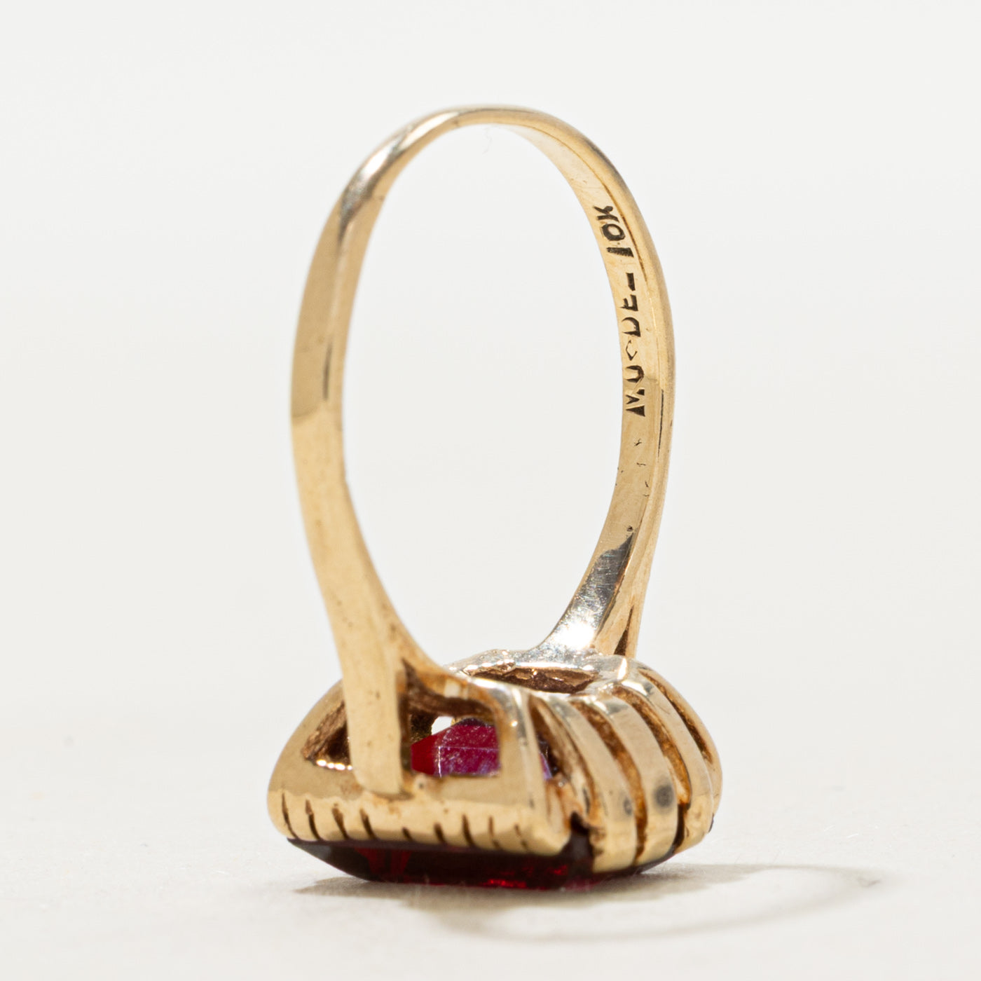 Rectangle Cut Synthetic Ruby Ring | 4.00ct | SZ 5.25