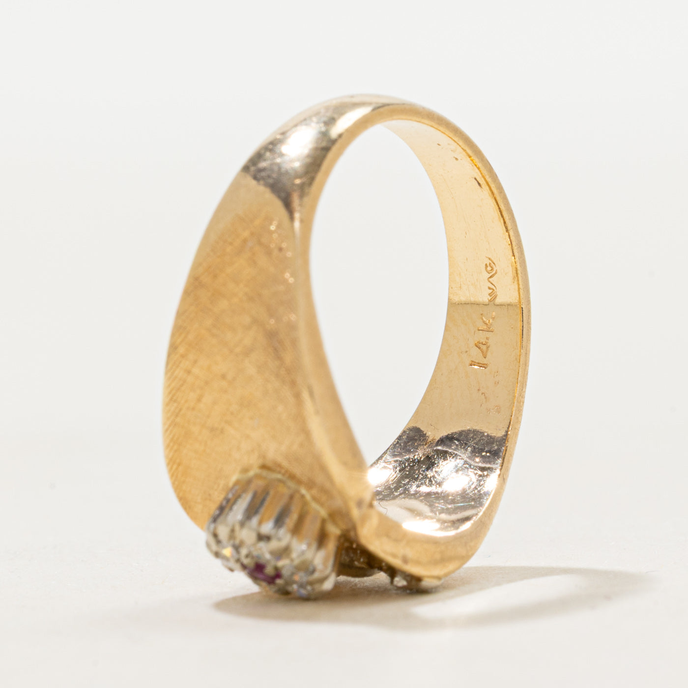 Ruby & Diamond Cluster Flower Ring | 0.02ct, 0.08ctw | SZ 6.25