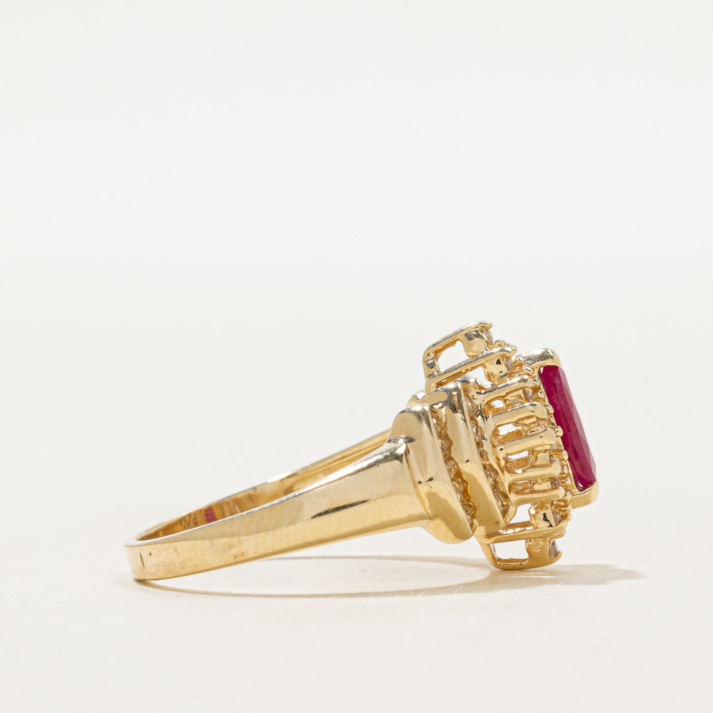 Marquise Cut Ruby & Diamond Ring | 0.50ct, 0.27ctw | SZ 8.5