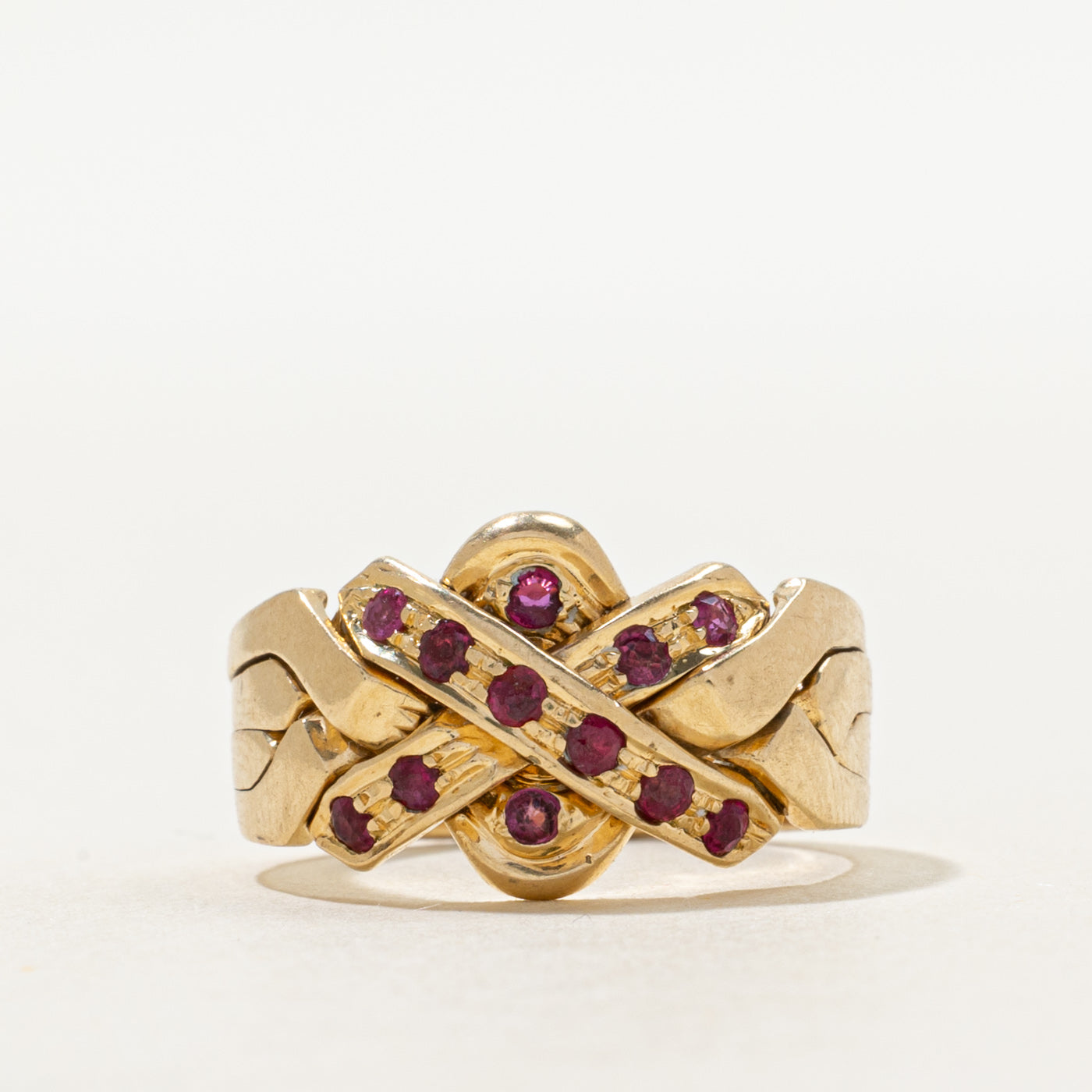 【Ruby】10点 Ruby Puzzle Ring | 0.32ctw | SZ 6.75