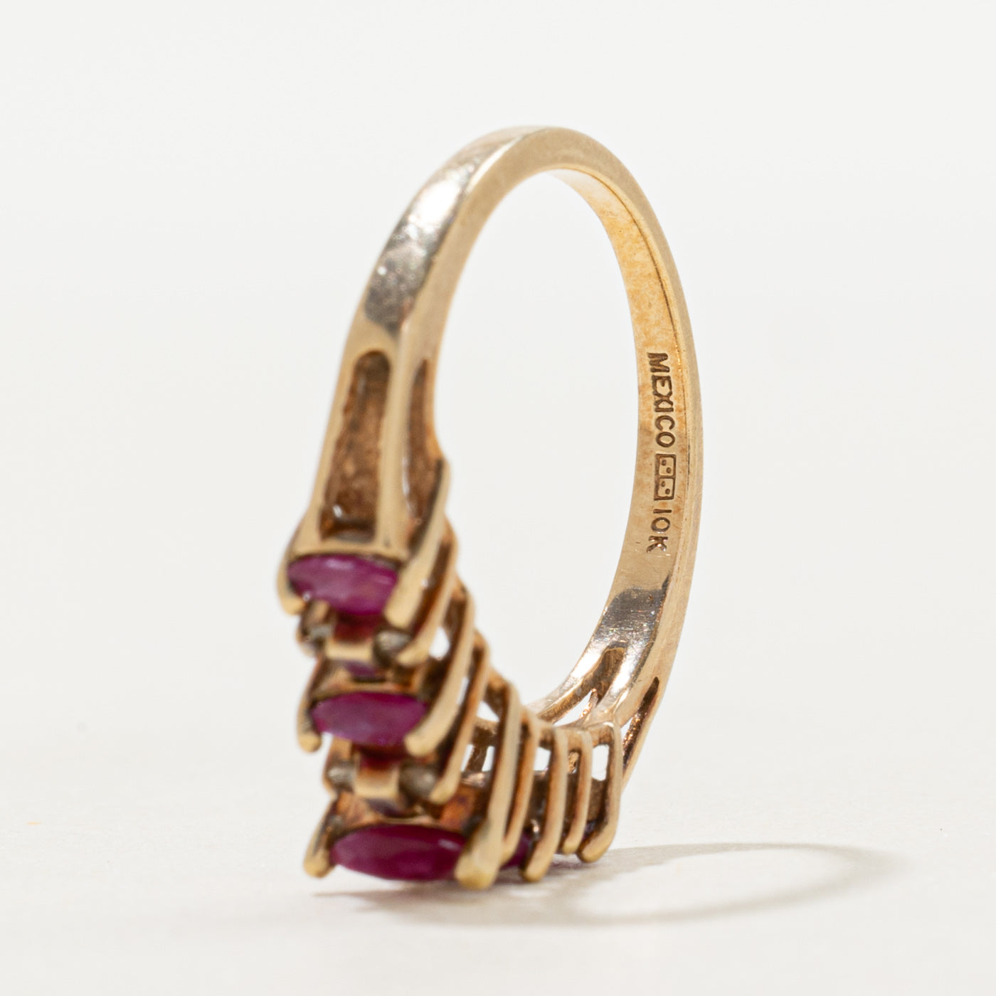 Five Stone Ruby & Diamond Ring | 0.40ctw, 0.08ctw | SZ 5