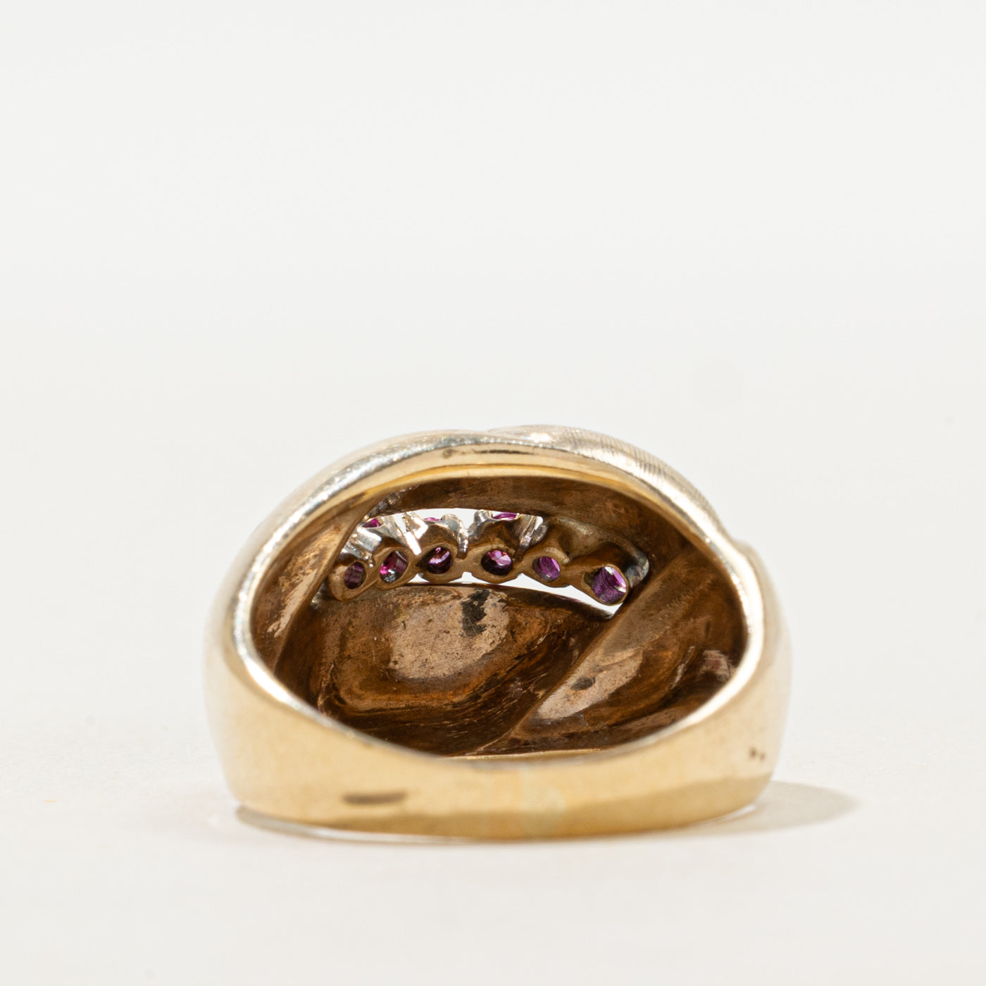 Synthetic Ruby Textured Dome Ring | 0.22ctw | SZ 6.25