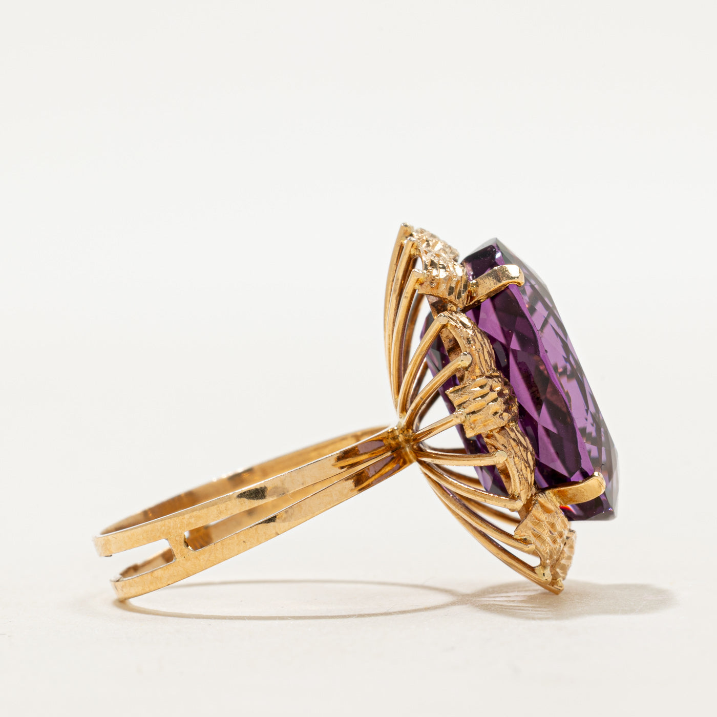 Amethyst Textured Cocktail Ring | 15.00ct | SZ 9.75